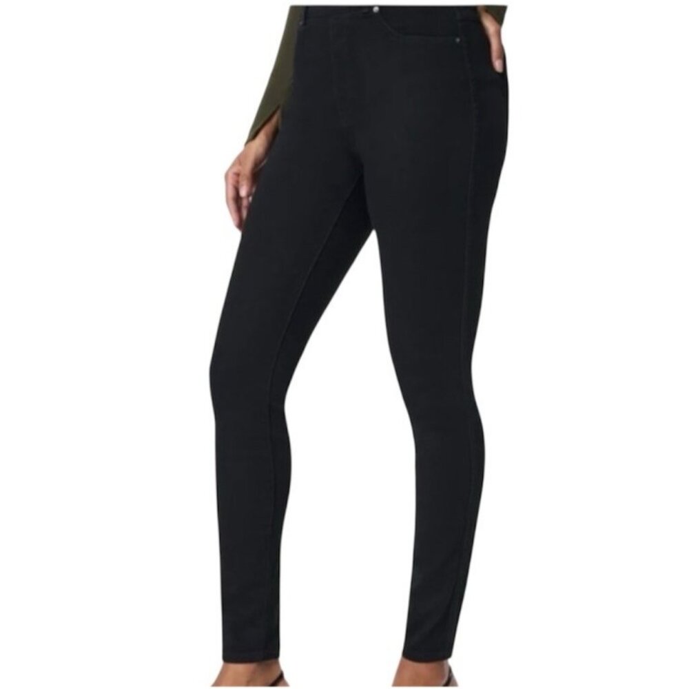 Spanx Black Ankle Skinny Pull On Comfort Slimming Jegging Jeans Medium
